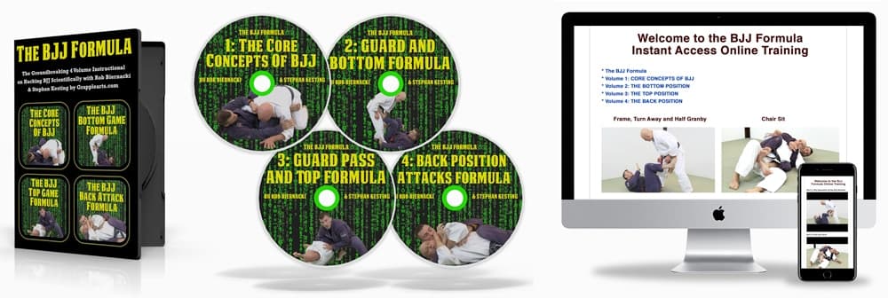 Illustrative Grapplearts instructional products showing physical and digital formats; not a SUBMETA product