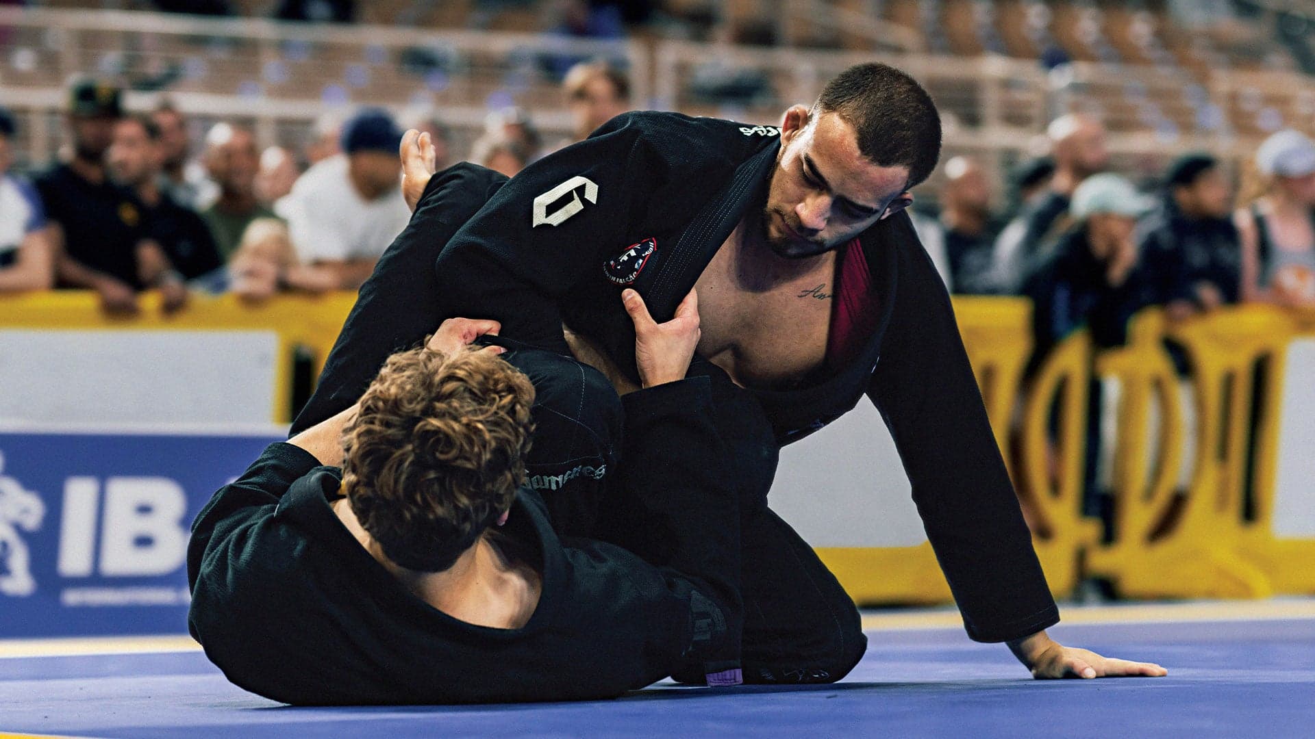 Illustrative gi competition photograph published by Gameness; the pictured athletes are not identified as former wrestlers