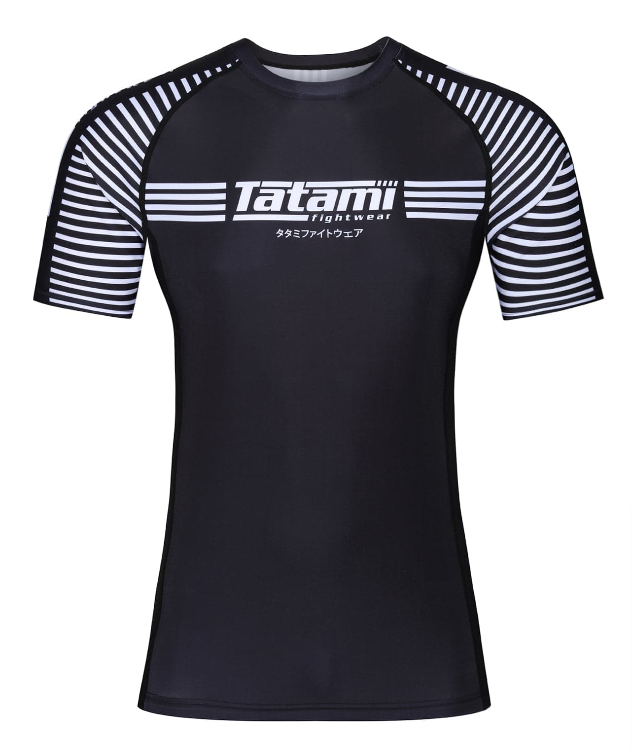 Tatami black ranked rashguard product photograph.