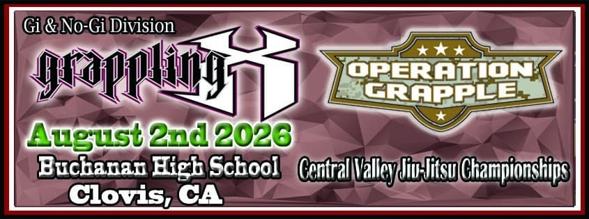 Grappling X 8/2/2026 Central Valley Jiu Jitsu Championships, Clovis, CA flyer