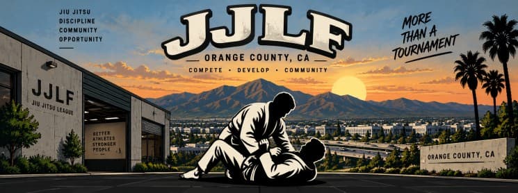 Event flyer for Jiu Jitsu League Fest in Lake Forest, CA