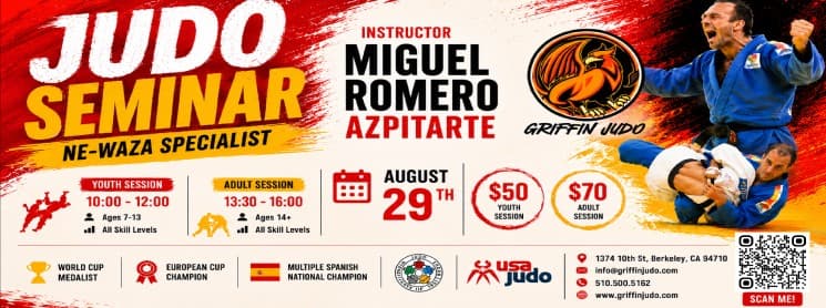 Judo Seminar with Miguel Romero Azpitarte - Hosted by Griffin judo flyer