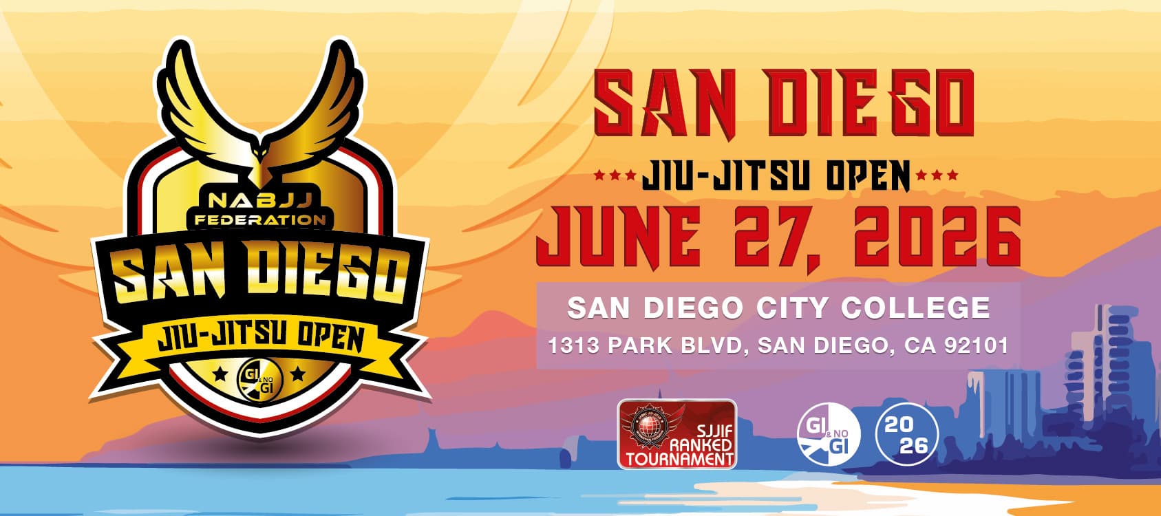 2026 NABJJF San Diego Jiu-Jitsu Open flyer