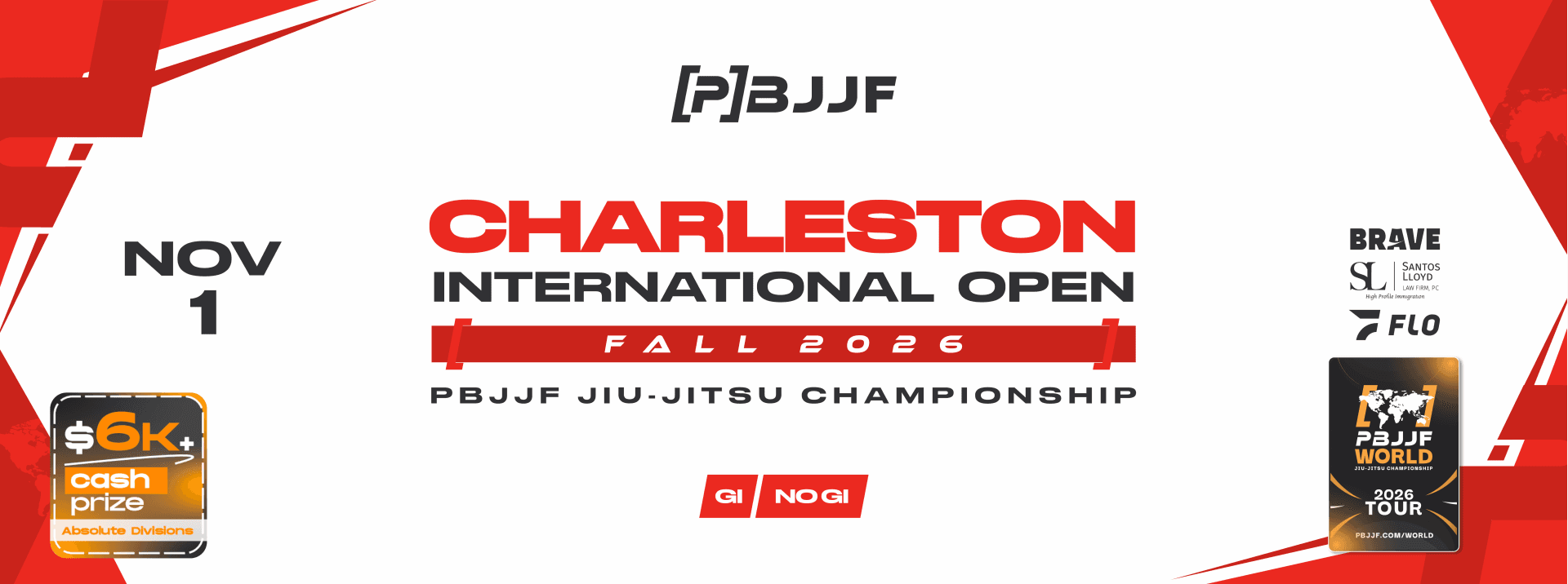PBJJF Charleston Fall International Open 2026 flyer