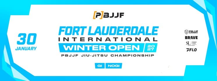 Event flyer for the PBJJF Fort Lauderdale Winter International Open 2027