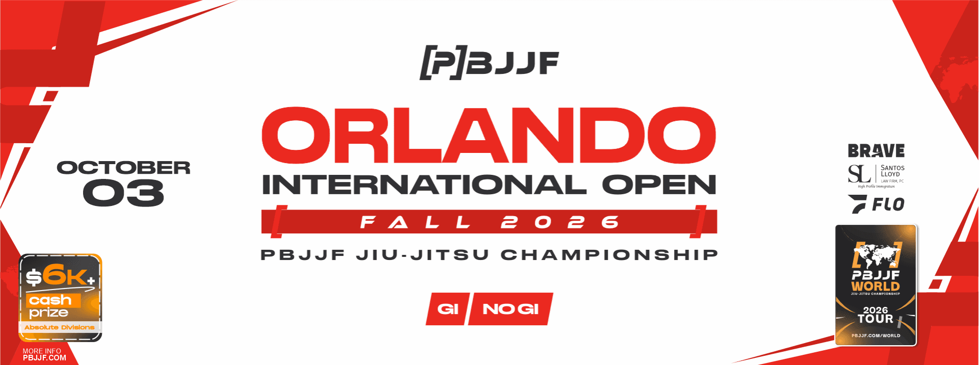 PBJJF Orlando Fall Internacional Open 2026 flyer