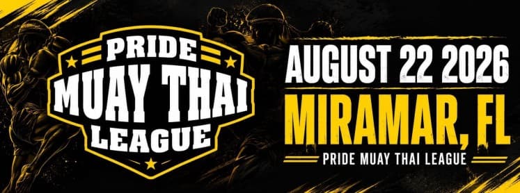 Pride Muay Thai League Tournament August 22, 2026 Miramar, FL flyer