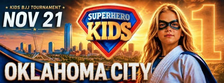 SuperHero Kids tournament flyer for Oklahoma City event