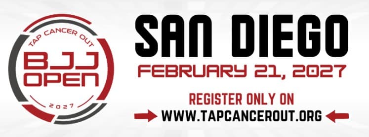 Tap Cancer Out 2027 San Diego BJJ Open event flyer